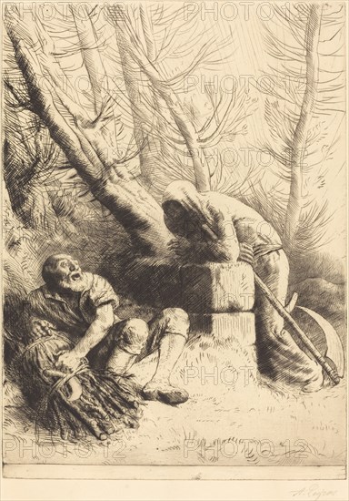Death and the Woodcutter, 4th plate (La mort et le bucheron).