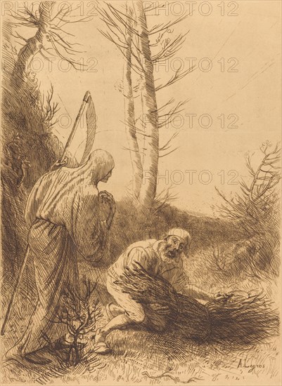 Death and the Woodcutter, 2nd plate (Le mort et le bucheron).