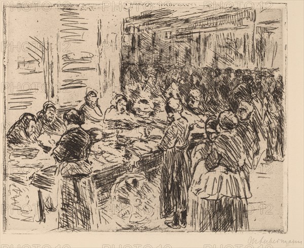 From the Jewish Quarter in Amsterdam: Fishmarket on the Street Corner, 1908.