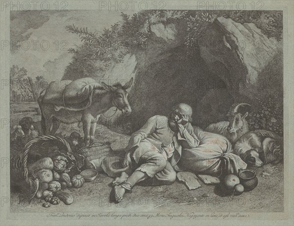 Old Man Leaning against a Sack, probably after 1767.