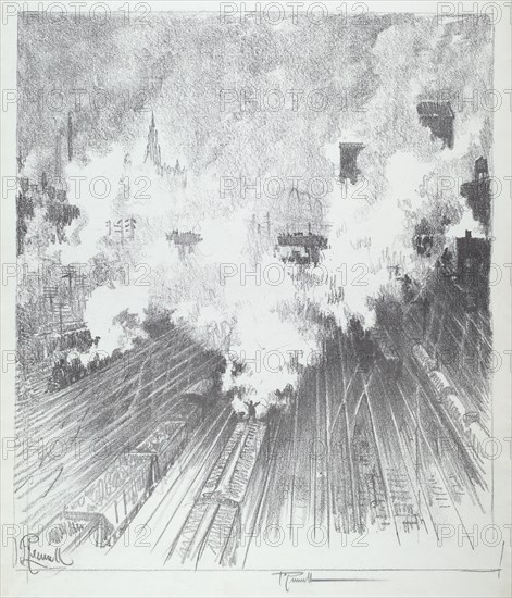 Train Yard, St. Louis, 1919.