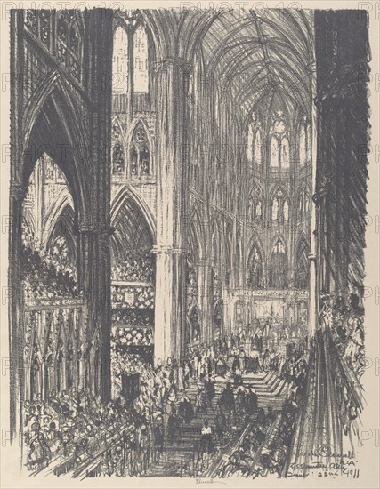 Coronation of King George V and Queen Mary in Westminster Abbey, 1911.