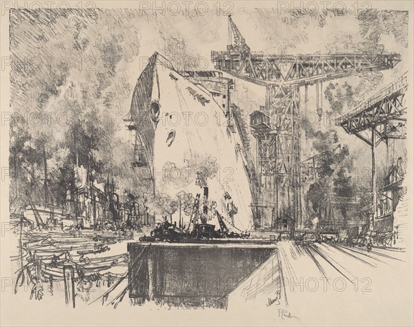 Building the Bismarck, Hamburg, 1914.