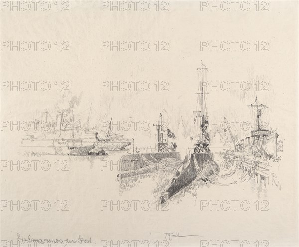 Submarines in Port, 1917.