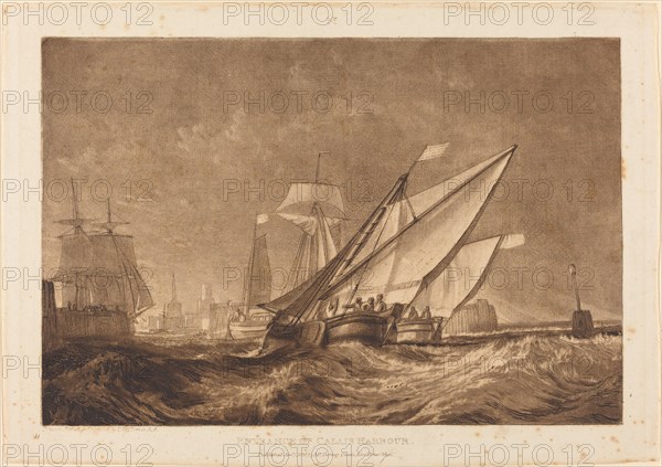 Entrance of Calais Harbour, published 1816.