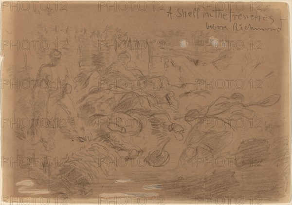 A Shell in the Trenches before Richmond [recto], 1862.