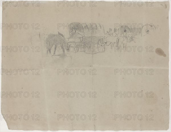 Supply Train and Mules [verso], 1864.