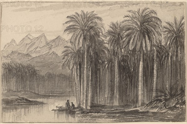 Figures Setting Out in Canoes from a Palm Grove (Wady Feiran), 1884/1885.