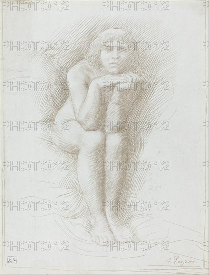 Nude Model Seated.