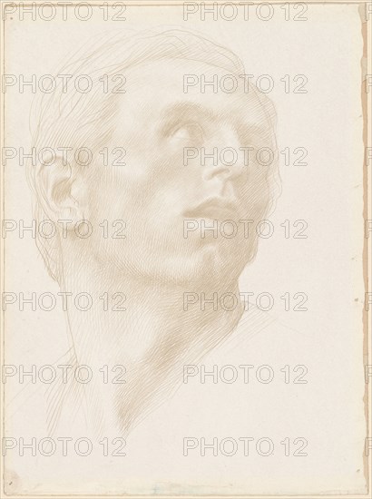 Head of a Man Looking Up to the Right, 1890s?.