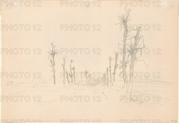 Devastated Landscape [verso], 1918.