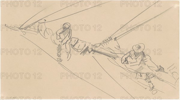 Men on a Spar, c. 1876.