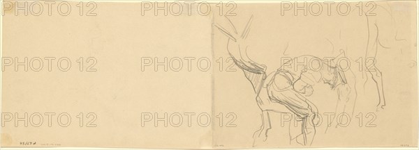 Study for "Shoeing Calvary Horses at the Front" [verso], 1918.