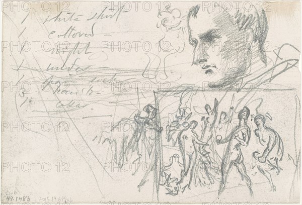 Napoleonic Head and Judgment of Paris [verso], c. 1871-1872.