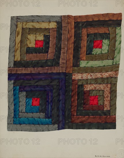 Log Cabin Quilt, c. 1937.