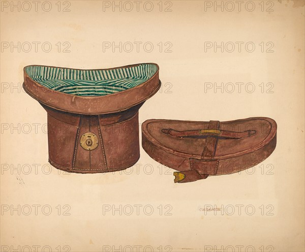 Leather Hat Box, c. 1940.