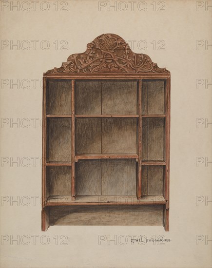 Hand Carved Cabinet, 1938.