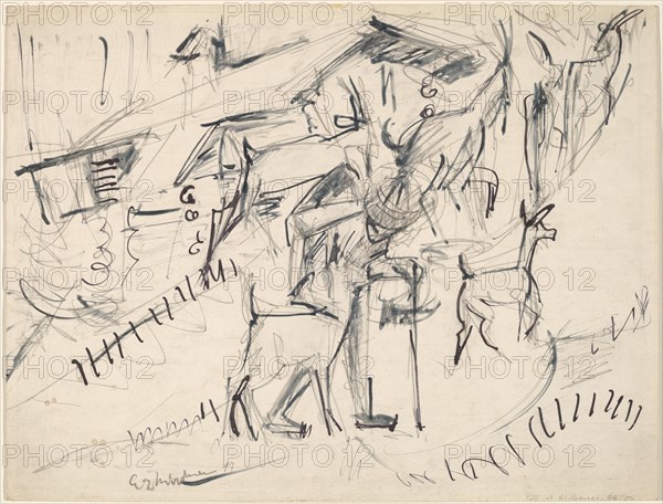 Goatherd with Goats, 1917.