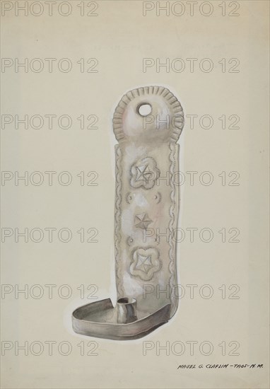 Tin Candle Sconce, c. 1937.