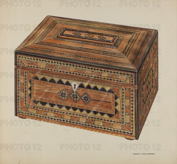 Inlaid Sewing Box, c. 1937.