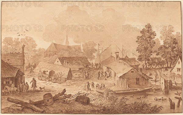 Village with Pond, c. 1782.