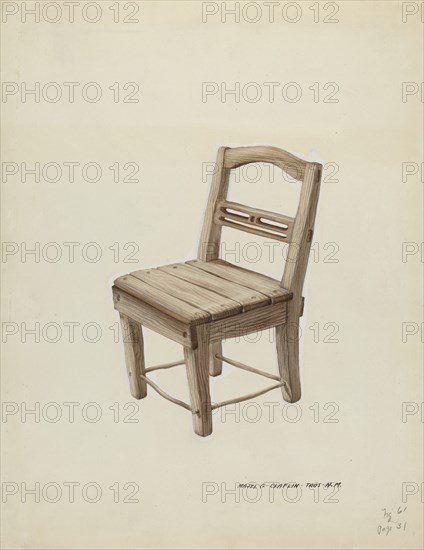 Small Wooden Chair, c. 1937.