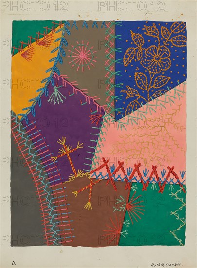 Crazy Quilt (Detail), c. 1940.