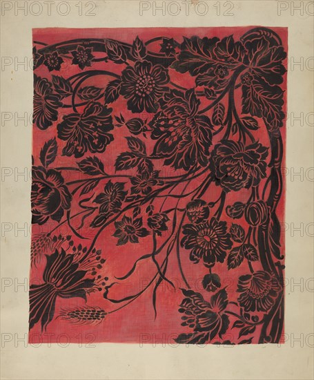 Stenciled Table Cover, c. 1942.