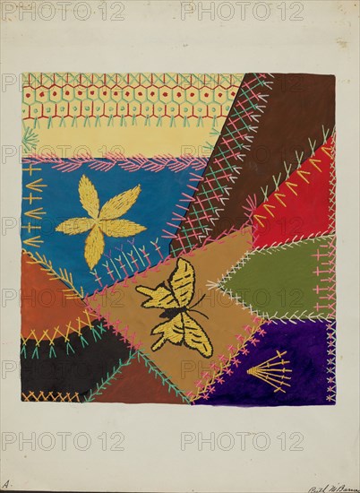 Crazy Quilt (Section), c. 1940.