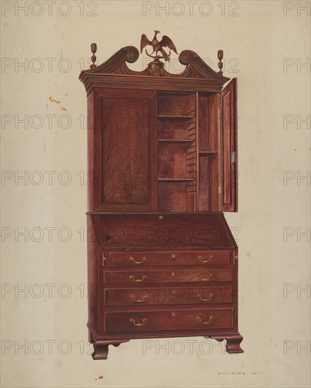 Chippendale Secretary, c. 1939.