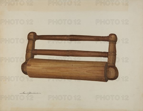 Pa. German Rolling Pin, c. 1941. Creator: Frank Budash.