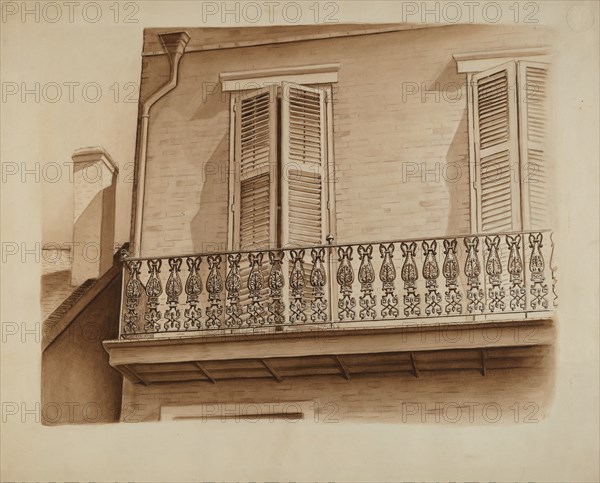 Cast Iron Balcony Rail, c. 1936.