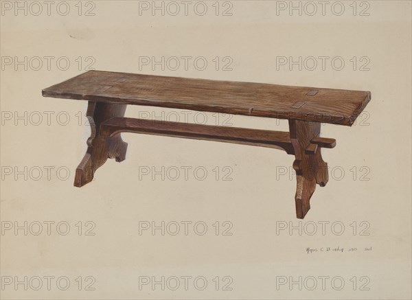 Moravian Church Bench, 1935/1942.