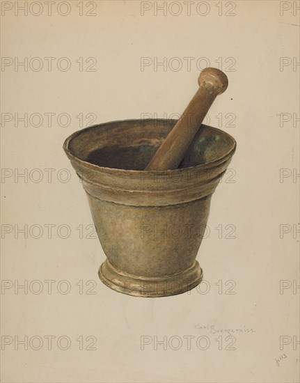Brass Mortar and Pestle, c. 1939.