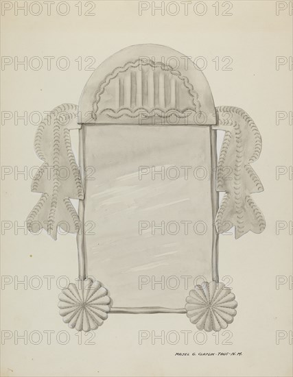Small Tin Framed Mirror, c. 1937.