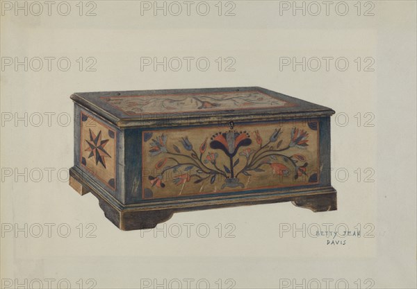 Pa. German Sample Chest, c. 1939. Creator: Betty Jean Davis.