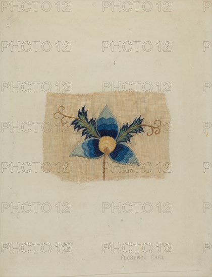 Fragment of Bed Curtain, c. 1937.