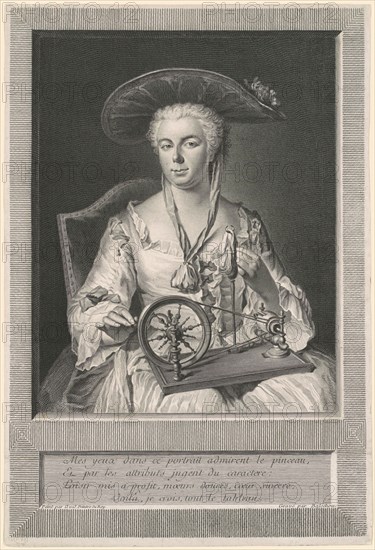 Madame Arlon Spinning Silk, 1739.