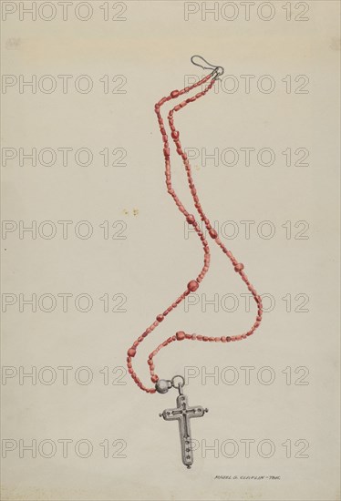 Coral Beads and Crucifix, c. 1937.