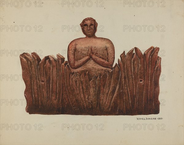 Carving "Soul in Purgatory", 1938.