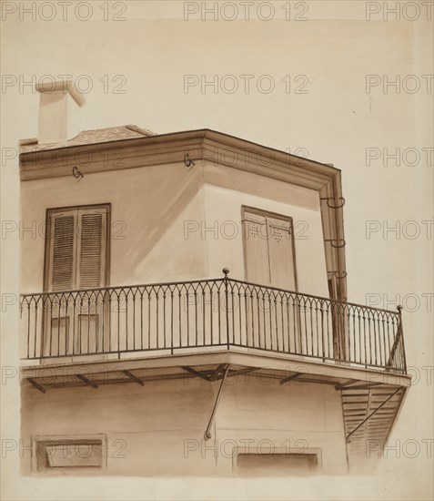 Wrought Iron Balcony Rail, c. 1936.