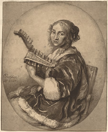 Lady with Double-Headed Lute, 1781.