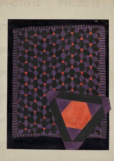 Patchwork Quilt and Detail, c. 1936.