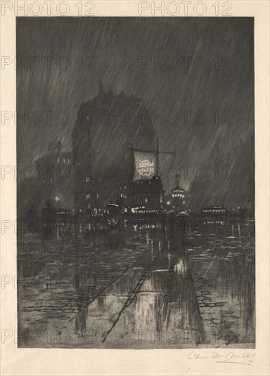 A Rainy Night, Madison Square, 1890.