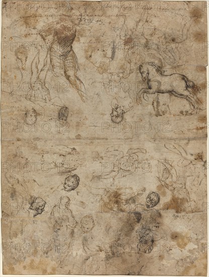 Sheet of Studies, late 16th century.