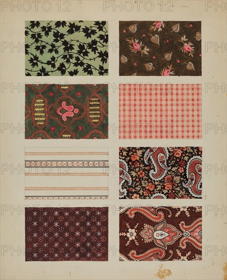 Figured Material from Quilt, c. 1936.