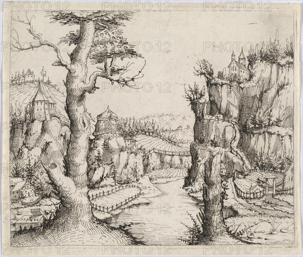 River Landscape with High Cliffs, 1546.