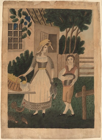 Woman and Boy with Provisions, c. 1840.
