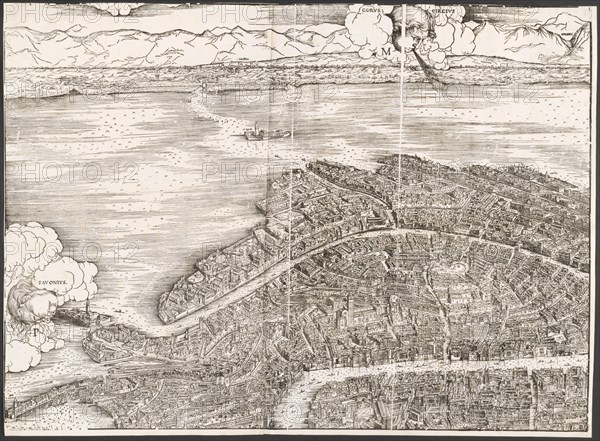 View of Venice [upper left block], 1500.