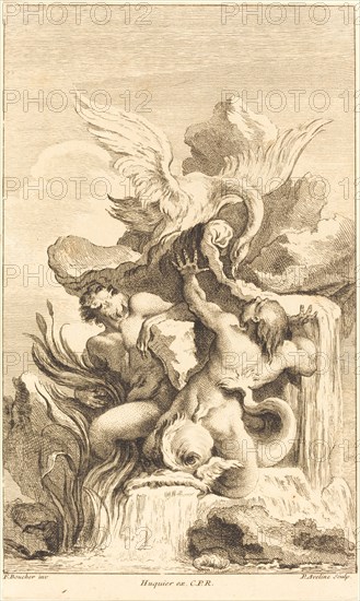 Two Tritons and a Swan, in or after 1736.